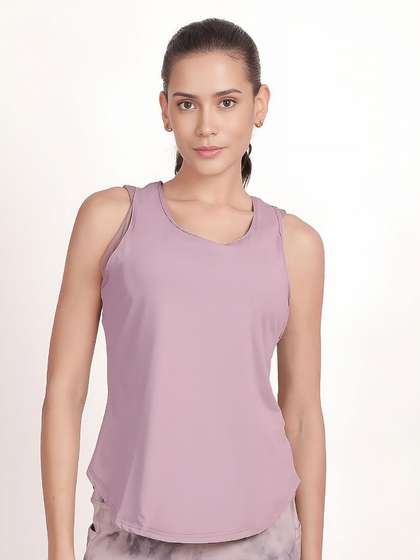 Shyle Fragrant Lilac Racerback Fitted Sleeveless Tank Top