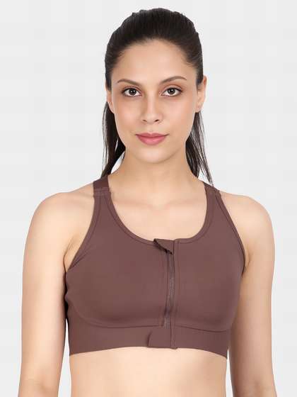 Shyaway Mauve Purple Front Open High Impact Padded Sports Bra