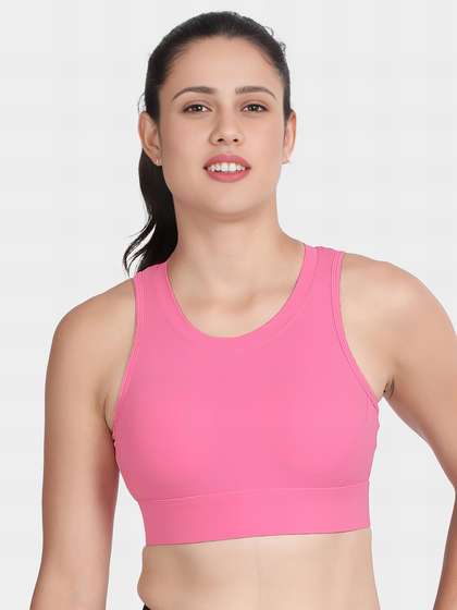 Shyle Bright Pink Medium Impact Criss Cross Padded Sports Bra