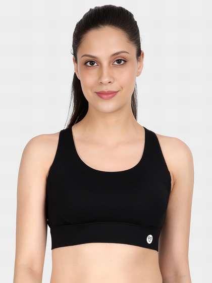 Shyaway Black Bean Racerback Adjustable Straps Sports Bra