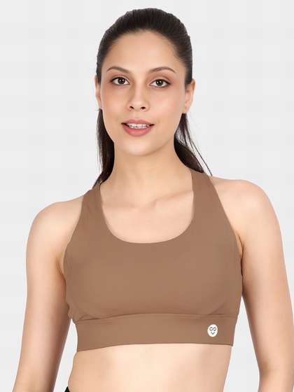 Shyaway Light Brown Racerback Adjustable Straps Sports Bra