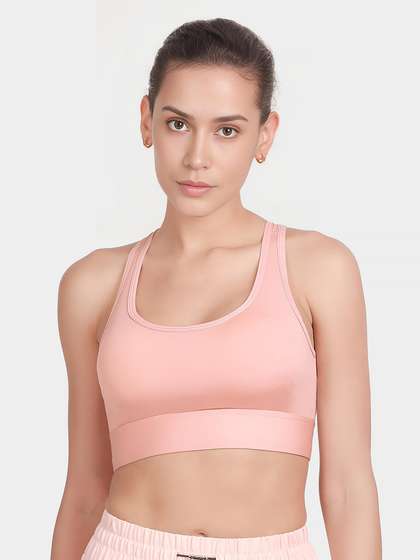 Shyle Apricot Ice Peach Removable Padding Low Impact Sports Bra