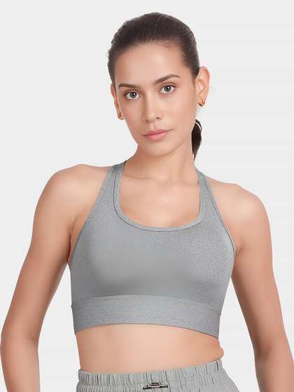 Shyle Monument Grey Removable Padding Low Impact Sports Bra