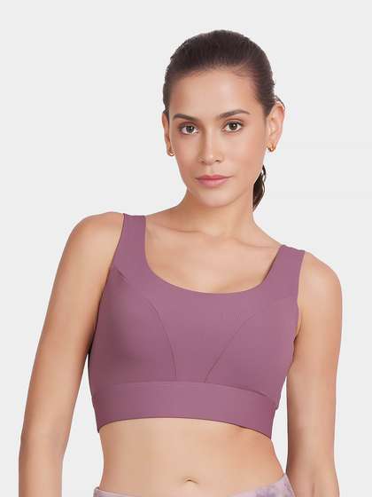 Shyle Argyle Purple Classic Back Sports Bra