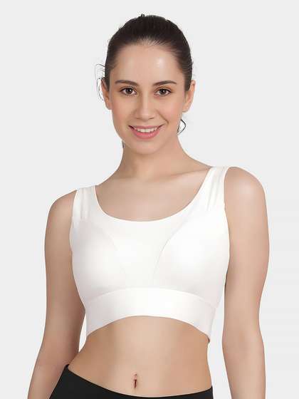 Shyle White Classic Back Sports Bra