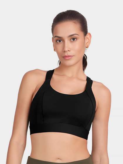 Shyle Black Beauty Front Multi Adjustor Medium Impact Sports Bra