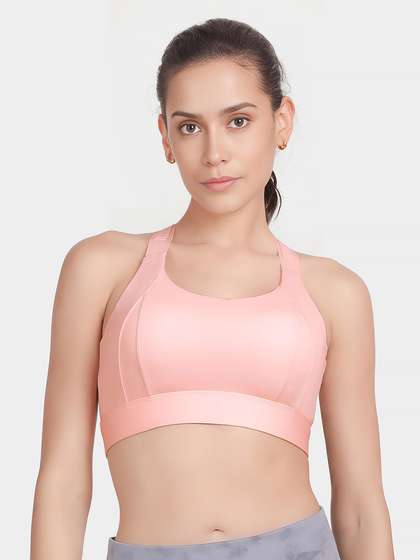Shyle Pale Pink Front Multi Adjustor Medium Impact Sports Bra