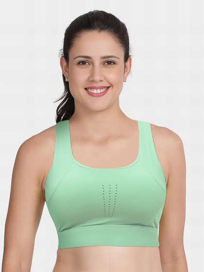 Shyaway Pastel Green Built In Cup Sports Bra