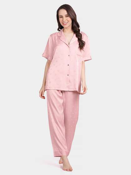 Shyle Mary Rose Strawberry Printed Satin Pyjama Set