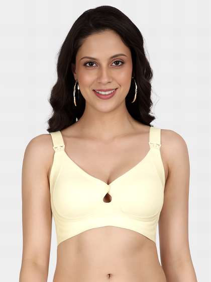 Shyle Winter White Cutwork Seamless Nursing Bra