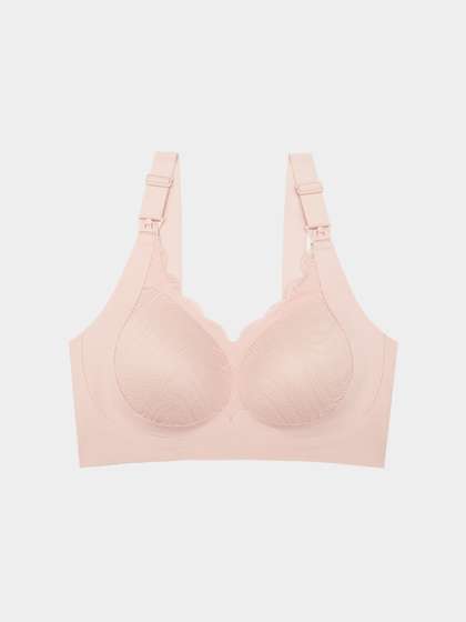 Shyle Peach Dust Patterned Lace Cup Seamless Nursing Bra
