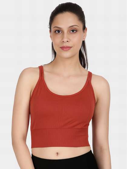 Shyle Bruschetta Red Dual Strap Deep Back Removable Cups Bra