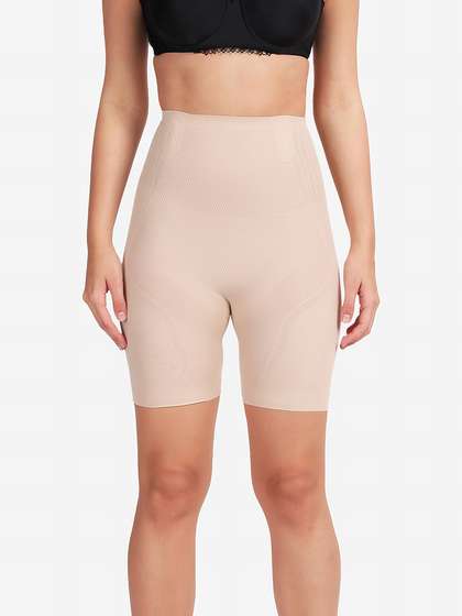 Shyle Ivory Skin High Waisted Torso And Thigh Shapewear