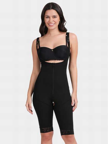 Shyle Black Full Body Shapewear With Adjustable Detachable Straps