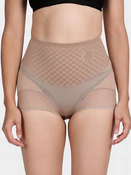 Shyle Dark Skin Patterned High Waist Panty Shapewear