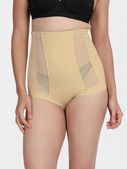Shyle Dark Skin High Waist Mesh Panel Tummy Shapewear