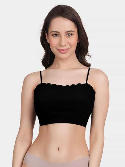 Shyle Black Beauty Front Lace Double Layered Slip On Bra