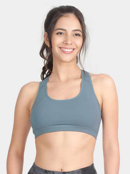 Susie Captain Blue Low Impact Racerback Cotton Sports Bra