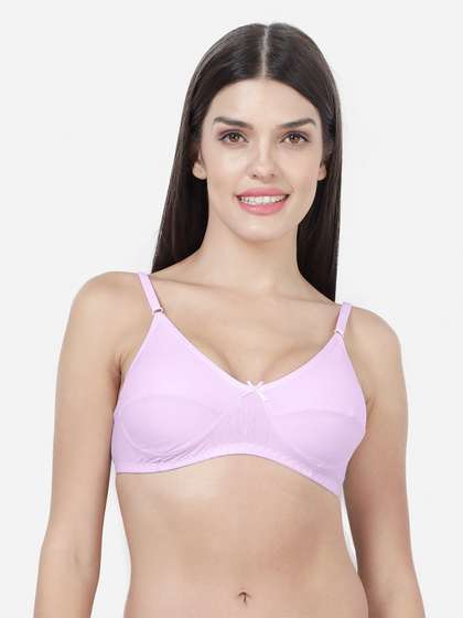 Shyle Lavender Fog Non Padded Seamed Everyday Bra