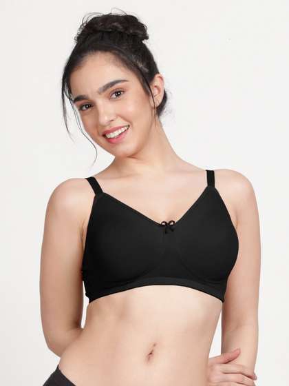 Susie Black Beauty Non Padded Wirefree Full Coverage Everyday Bra