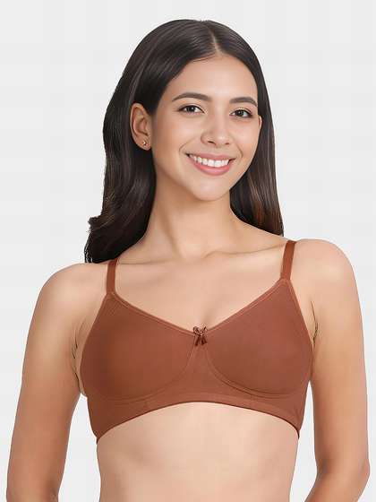 Susie Rustic Brown Side Encircled Wirefree Non Padded Everyday Bra