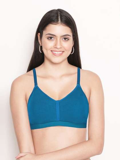 Susie Moroccan Blue Wirefree Moulded Gathered Cup Everyday Bra