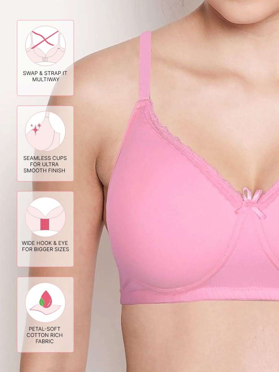 Susie Candy Pink Lace Neckline Padded Everyday Bra