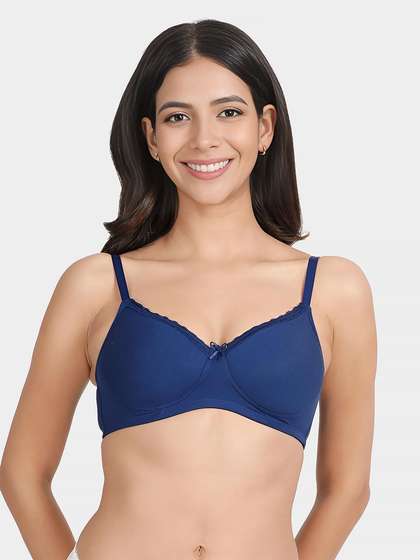 Susie Sodalite Blue Lace Neckline Padded Everyday Bra