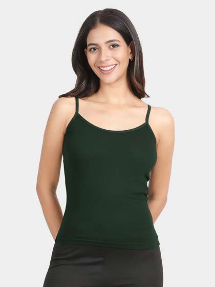 Susie Garden Green U Neck Adjustable Strap Camisole