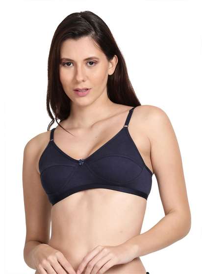 Shyle Navy Blue Non Padded Seamed Everyday Bra
