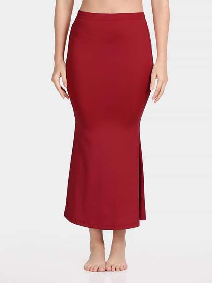 United Classic Salsa Red Flared Side Slit Saree Shapewear