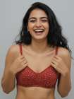 Susie Red Ochre Secret Side Shaper Basic Moulded Printed Bra