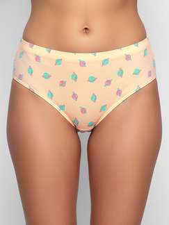 Susie Pearl Cream Printed Full Coverage Hipster Panty