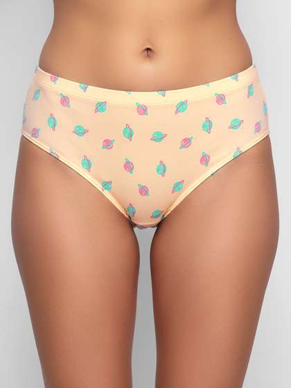 Susie Pearl Cream Printed Full Coverage Hipster Panty