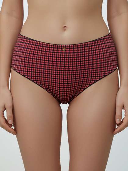 Susie Calypso Coral Checked Hipster Panty