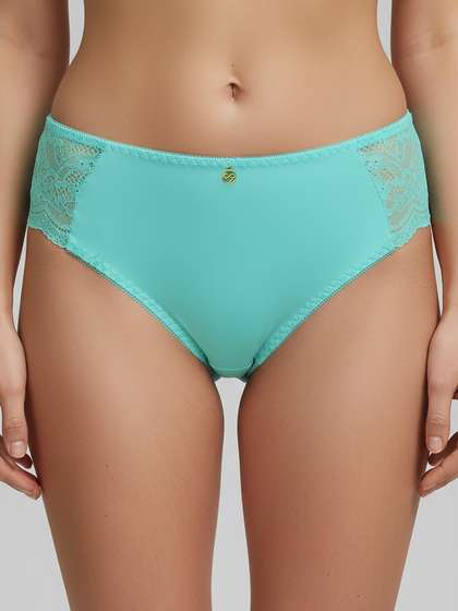 Susie Green Blue Side Lace Hipster Panty