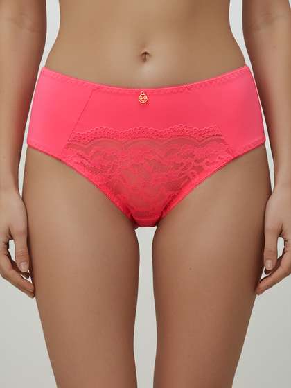 Susie Bright Pink Center Lace Hipster Panty