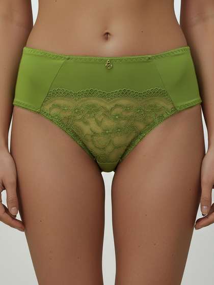 Susie Kiwi Green Center Lace Hipster Panty