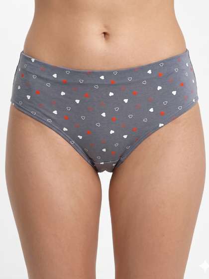 Susie Grey Heart Printed Hipster Panty