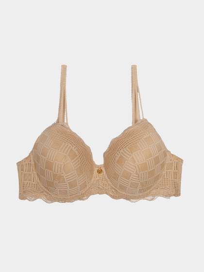 Susie Sand Skin Full Lace Decorative Straps Padded Wired Bra