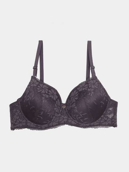 Susie Tornado Grey Fully Lace Padded Wired Bra