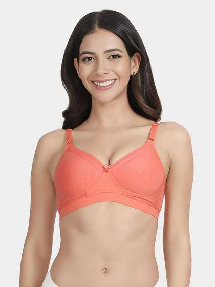 Susie Shell Pink Padded Contrast Neckline Everyday Bra