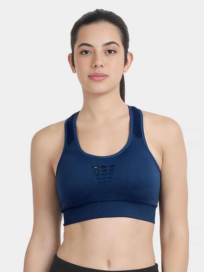 Shyle Deja Vu Blue Removable Padding Medium Impact Sports Bra