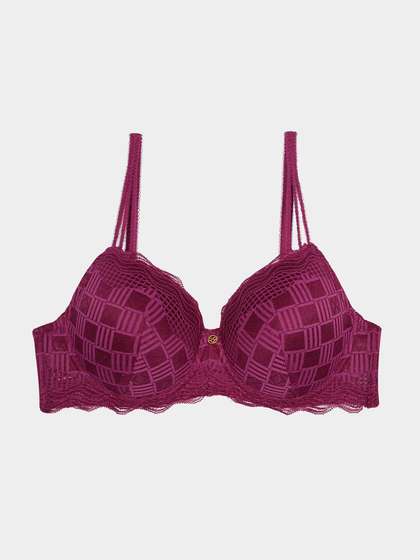 Susie Purple Potion Full Lace Decorative Straps Padded Wired Bra