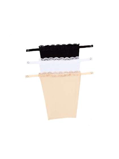 Shyle Skin White Black Cotton Clip On Cami Insert