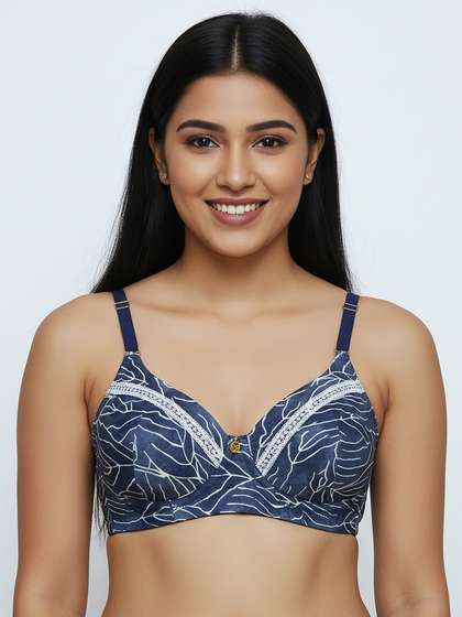 Susie Blue White Printed Padded Bra