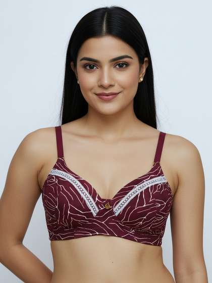 Susie Deep Claret Printed Padded Bra