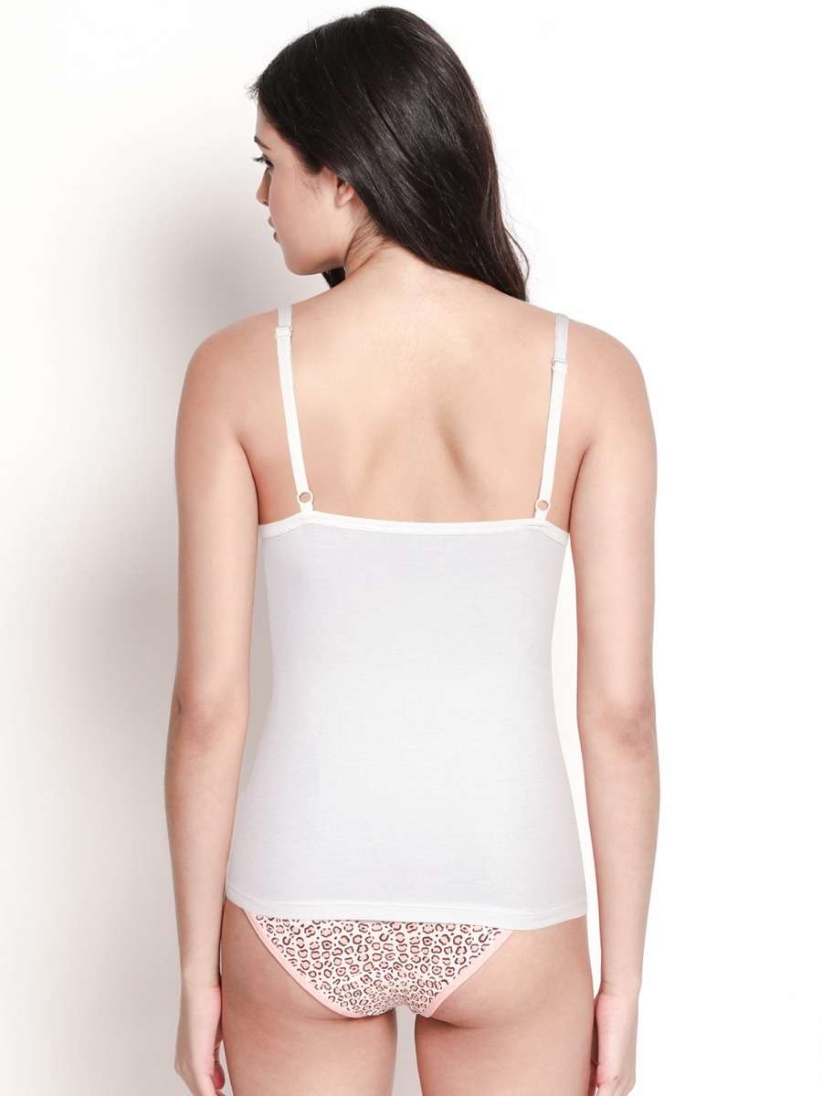 Susie White Lace Neck Adjustable Strap Camisole
