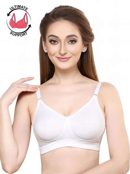 Libra White Full Coverage Side Encircled Non Padded Hi Support Bra