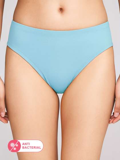 Susie Angefalls Blue Medium Coverage Solid Bikini Panty